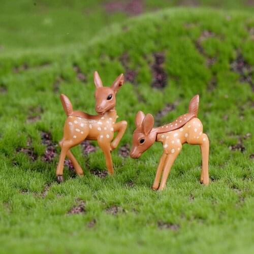 Deer Lovers Figurine Miniature Fairy Garden Accessory Mini World Decoration Moss Terrarium Dollhouse Gift DIY Accessories