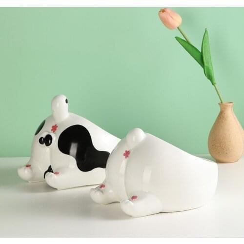 Cat Pet Bowl Ceramic Food Bowl Anti-tipping Cartoon Cat Ass Pet Ceramic Bowl Oblique Design Protect Cervical Vertebra dog bowls