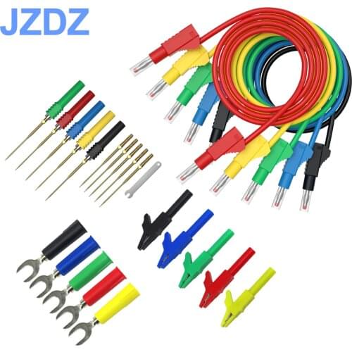 JZDZ Multimeter Test Lead Kit Security Banana Plug to Banana plug Alligator clip U-type plug replaceable test probe JT8003