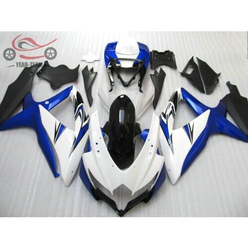 Customize Injection fairing kit for Suzuki K8 GSXR600/750 2008 2009 2010 blue white Chinese farings bodywork GSXR 750 600 08-10