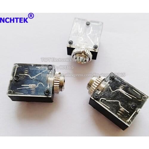 NCHTEK 3.5mm Headphone Stereo Jack Socket Switch with nut PCB Panel Mount Chassis/Free shipping/10PCS