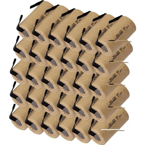 Yeckpowo 30 pcs SC battery 1.2v batteries SUBC nicd for power tools 1300mAh for GERMAN BOSCH for SPAIN CASALS for US DEWALT