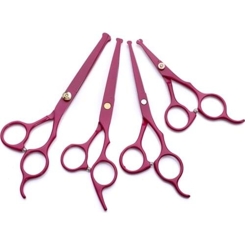 Pet Cutting Scissors Stainless Steel Cats and Dogs Hair Grooming Set Up and Down Curved Scissors Sharp Haircut Pet Tool Set