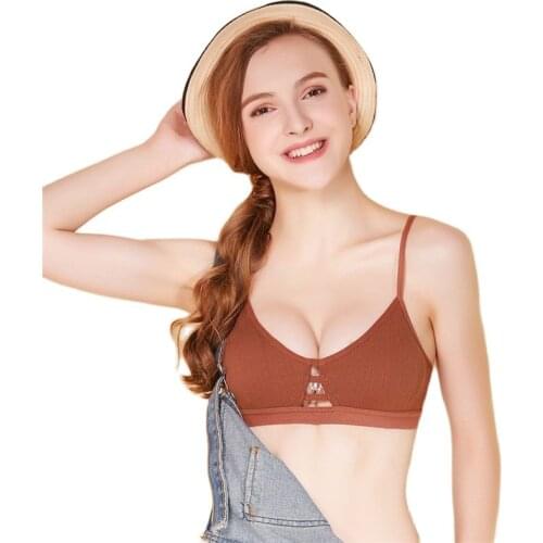 Solid Color Sexy Top Female Fashion Thread Tops No Steel Ring Bralette Streetwear Sleeveless Tube Top Beautiful Back Top Bra