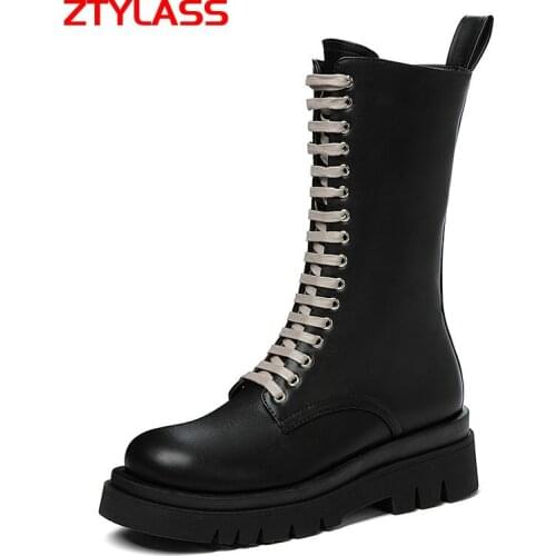 Autumn Platofrm Women Boots Comfortable Flat Heel Ankle Boots Faux Leather Chelsea Boots Zipper Winter Shoes Ladies