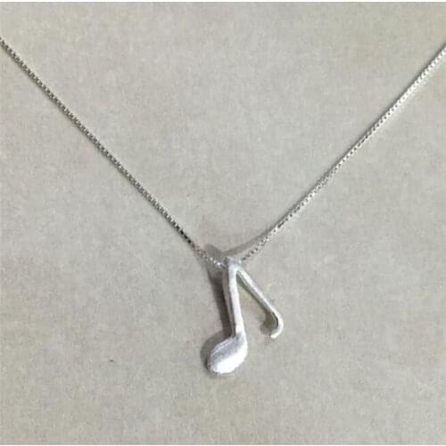 Fine 925 Sterling Silver Necklace Elegant Musical Note Fashion Accessory Chain for Women Girls Birthday Gifts Jewelry SN006