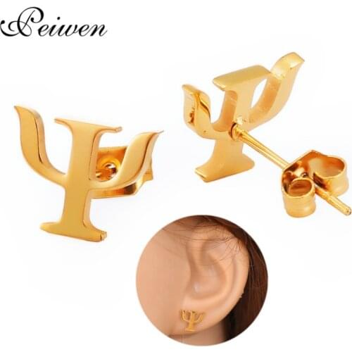 Женские золотые серьги Peiwen China At AliExpress