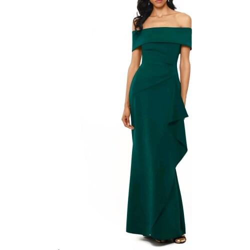 Off the Shoulder Slash Neck Stretch Maxi Dress Evening Party Long Gown for Women Summer