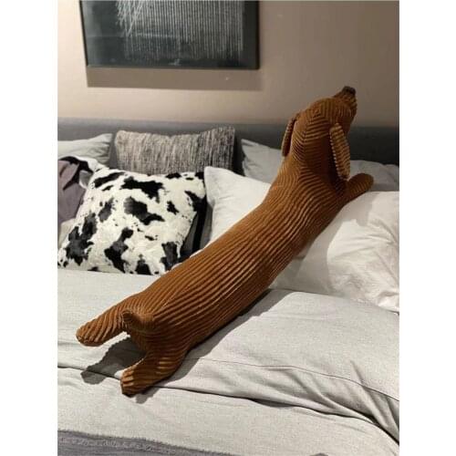 55~120cm Dachshund Dog Shape Plush Pillow Lifelike Stuffed Throw Cushion for Sofa Chair Home Decoration Animal Pillow
