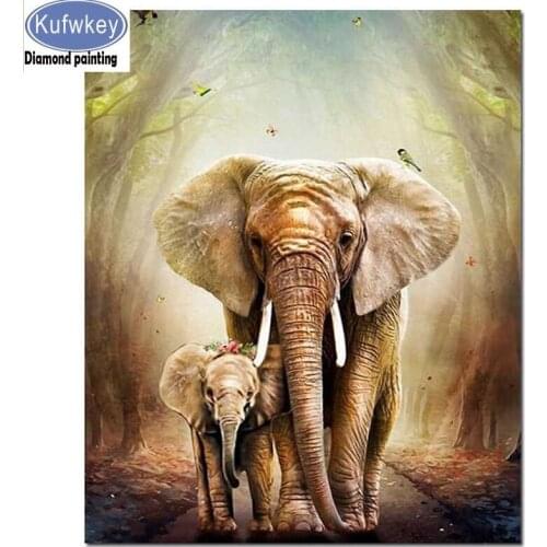 Full Square/Round Elephant baby and MOm Diamond Painting Cross Stitch Diamond 3D Embroidery DIY 5D Moasic Home Decor Gift
