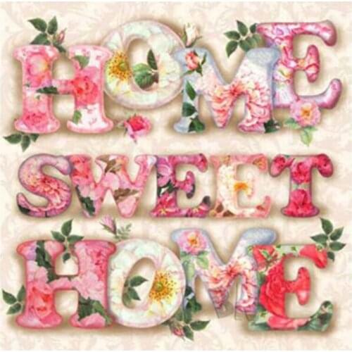 Full square,Round drill Diamond embroidery HOME SWEET 5D DIY diamond Painting Cross Stitch Rhinestone decor