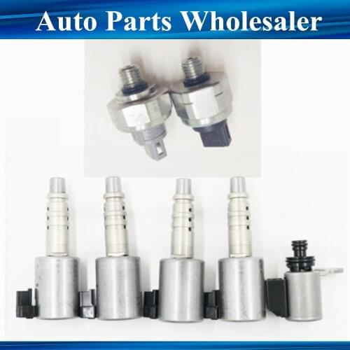 Genuine RE0F10D RE0F10E JF016E JF017E 7pcs/set Transmission Solenoids Kit + Pressure Sensor