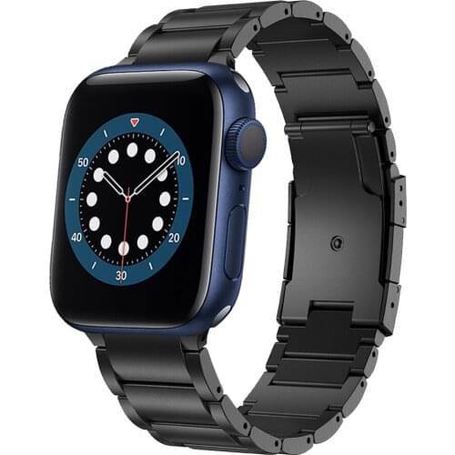 Luxury titanium alloy Metal Watchband For Apple Watch 6 SE Band link Bracelet for iWatch 44mm 40mm strap Accessorie