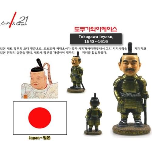 Hand-painted Japan Tokugawa Ieyasu Resin Crafts World Celebrity Statue Tourism Souvenir Gifts Collection Home Decortion