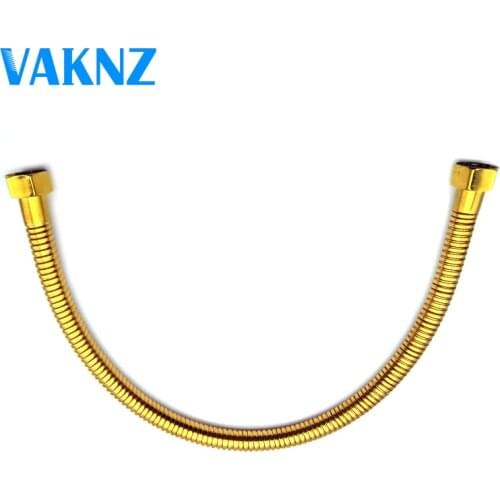 Shower hoses stainless steel hoses Golden Plumbing Hose 1/2 Angle Valve Connector Stainless Steel Gold plumbing hose for 50cm