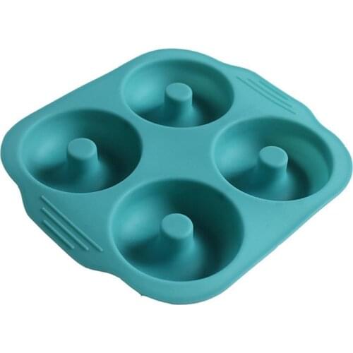 Silicone 4-Cavity Cake Mold Creative Doughnut Shaped Jelly Candy Chocolate Fondant Decoration Molds Kitchen Baking Mould Tool