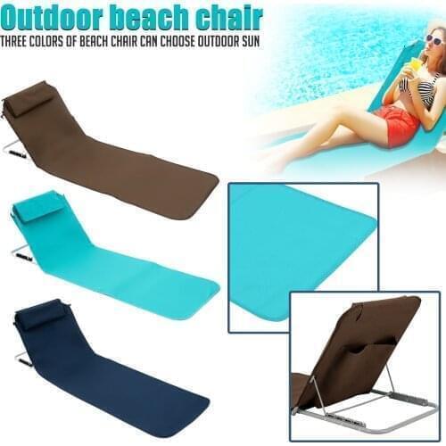 Foldable Soft Beach Mat Festival Camping Leisure Lounger Back Pillow Cushion Sleeping Pad Seat Chair Seat Bed Travel Mattress