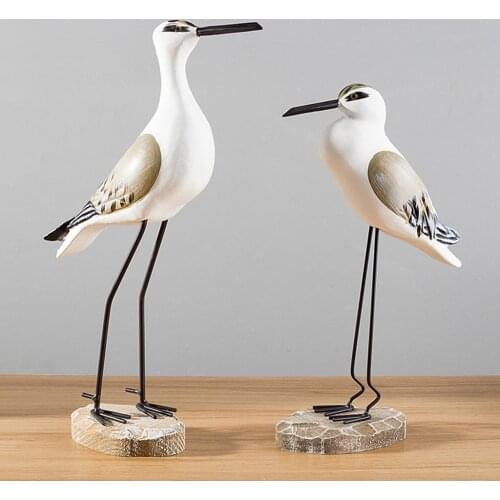 Seagull Figurines Hand Painted Yard Bird Statue Decor Props Home Office Lawn