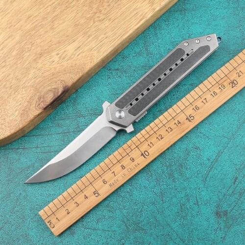 Tactical folding knife S35VN blade titanium carbon fiber handle camping pocket survival hunting kitchen knife EDC tool