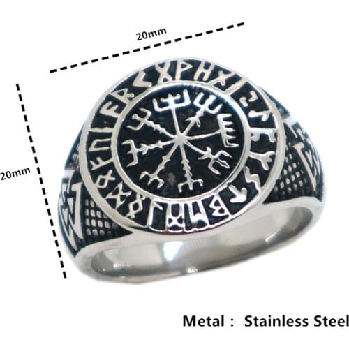 Unisex 316L Stainless Steel Punk Gothic Vikings Ring Newest