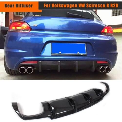 Car Rear Diffuser Lip for VW Scirocco R R20 Bumper Kits Bodykits 2009 2010 2011 2012 2013 Carbon Fiber 2014