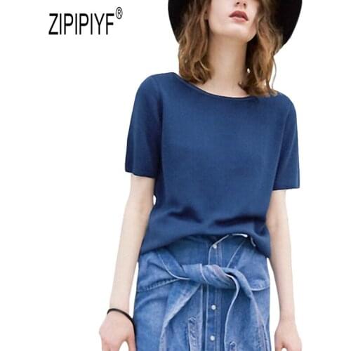 Женские шелковые футболки ZIPIPIYF China At AliExpress