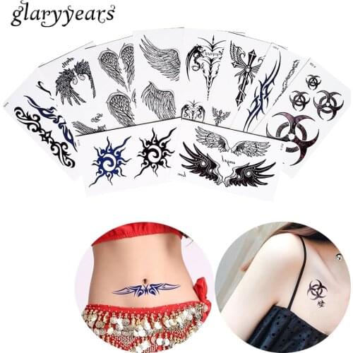 1 Sheet Temporary Body Beauty Makeup Tattoo Sexy Angel Wing Picture Design Haunch Leg Arm Art Tattoo Sticker Water Transfer 2019