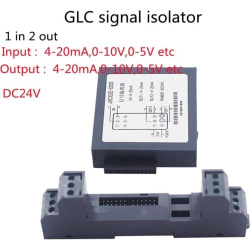 1 in 2 out Signal Isolation DC24V Signal Isolator High Quality 4-20mA 0-10V Signal converter GLC