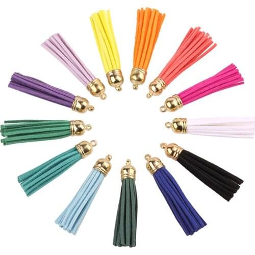10pcs/lot Mini Tassels DIY Faux Leather Tassel 4cm Tassels for Jewelry Earing Accesorries 30 Colors Available