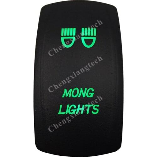 12V 24V Boat Car 5 Pin ON/OFF SPST Rocker Toggle Switch- MONG LIGHTS - Green Led Waterproof IP66 for Carling ARB 4X4 NARVA