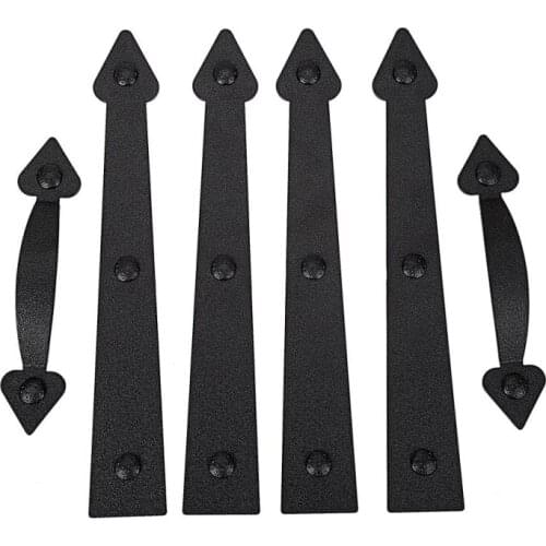6pcs/set Magnetic Door Handles and Hinges Decorative Accents Garage Carriage Household Hardware Black Door Handles Kit Dropship