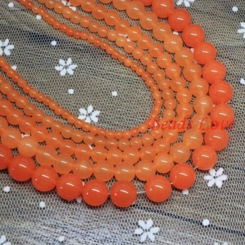 Orange Stone Round Beads AAA+ Natural Stone Beads For Jewelry Making 15.5"/strand Pick Size 4,6,8,10,12mm Beads (F00014)