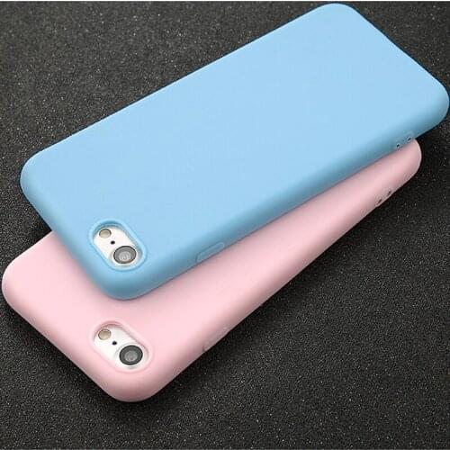Case For iPhone 7 6 6s 8 Plus X XR XS Max Simple Solid Color Ultrathin Soft TPU Case Candy Color Back Cover