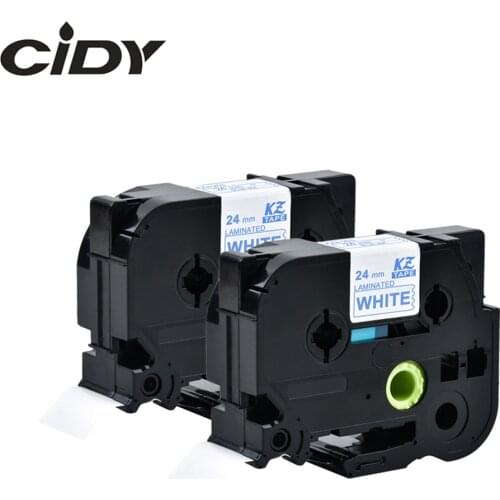 CIDY TZe laminated label tape Tze253 tz253 tze 253 tze-253 tz 253 for P-touch label printer label maker ribbon cartridge cidy