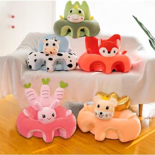 Childrens Cute Animal Cartoon Plush Toy Chair Baby Sofa Infant Support Seat PP Cotton Soft Learning Sitting Chairs For Infant