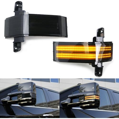 Dual-Row Amber LED Strip Tow Mirror Marker Light For Chevy Silverado GMC Sierra Sequential Turn Signal Lights