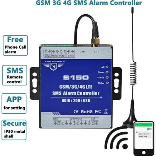 GSM SMS Remote Alarm Controller Digital input Monitoring Alarm for Machine Pump Valve Wireless Relay Switch