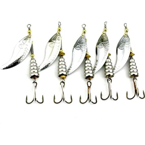 HENGJIA 5pcs 8.7cm 10g Spinner bait Metal Jigging Lure buzz bait Spoon Fishing Lure Hard Fishing Baits carp Fishing Tackle