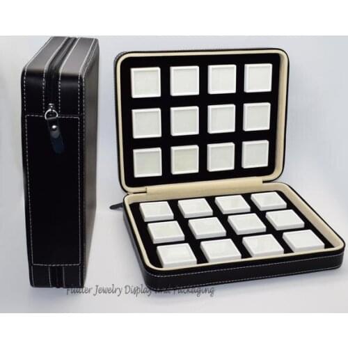 Quality Leatherette Gem Storage Bag Ziplock Diamond Display Box Portable Travel Gemstone Case Stone Bag