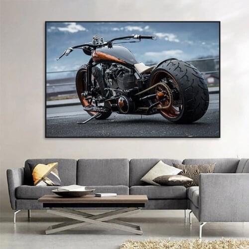 Cool Motorcycle Picture On Canvas Painting Knights Dream Heavy Locomotive Posters and Prints Boy Room Decoration Special Gift