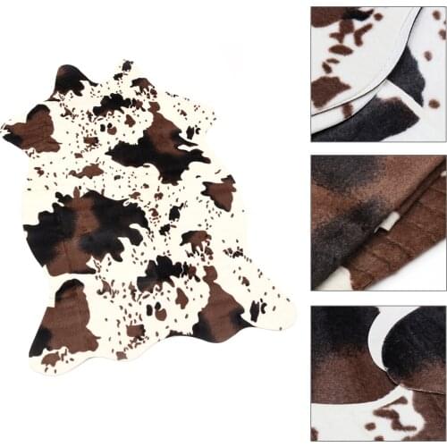 Cow Print Rug Fake Cowhide Rug Animal Pattern Rug Bathroom Living Room Skin Entrance Home Textiles Black White