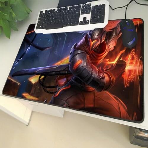 XGZ Large Size Mouse Pad Lock LOL Project Yasuo Long Hair Swordsman HD Pattern Laptop PC Table Mat Rubber Universal Non-slip