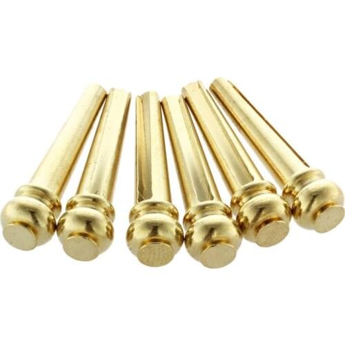 Metal Acoustic Guitar Bridge Pins 6pcs Brass Guitar Strings Fixed Cone String Pins String Nails