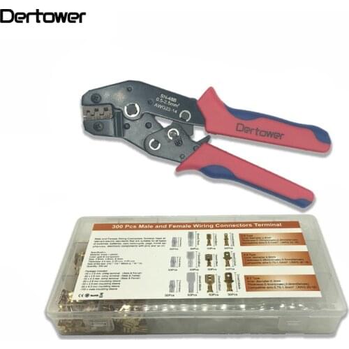 600PCS Cold-Pressed Connector Copper Crimping Tool Kit Tubular Terminal Crimper Electrical Crimping Pliers Hand Tools SN-48B Set