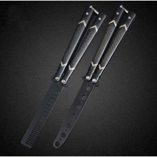 C61 Butterfly Trainer Knife 440C Blade steel Handle outdoor Hunting Knife EDC Pocket Free-swinging Knife gift knives