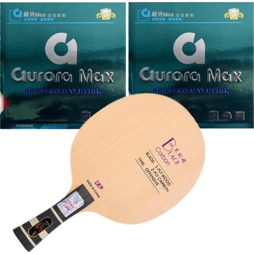 Friendship 729 Black soft Carbon with Aurora MAX Table Tennis Blade With rubbers quality finished racket