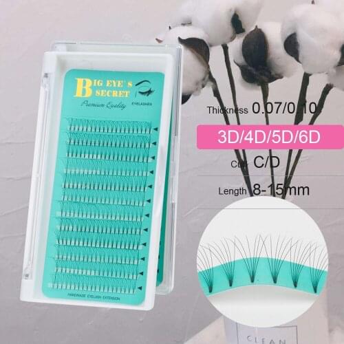 Big eyes secret Premade Russian Volume Fans 3D/4D/5D/6D False Lashes Faux Mink Eyelash Extensions Natural Makeup Lashes