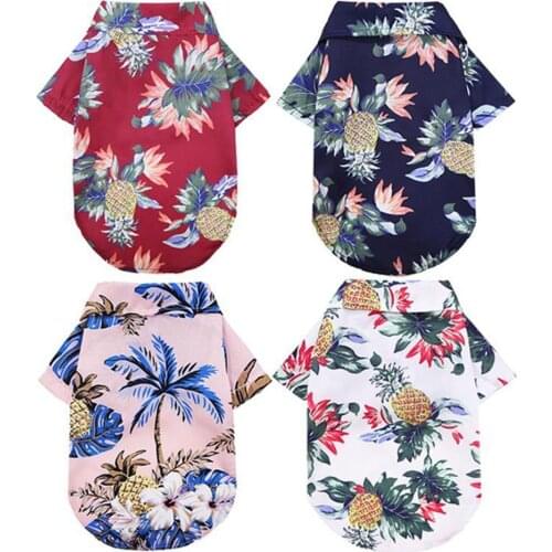 Dog Shirts Clothes Summer Beach Clothes Vest Pet Clothing Floral T-Shirt Hawaiian For Small Large Cat Dog Chihuahua Cat clothes
