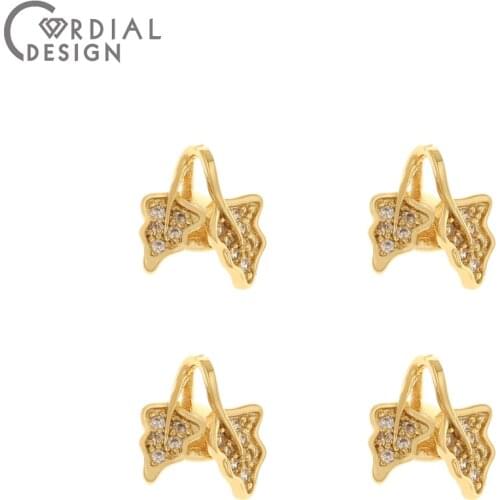 Cordial Design 50Pcs 11*12MM Jewelry Accessories/Hand Made/CZ Charms/Jewelry Findings & Components/Connectors/DIY Pendant Making