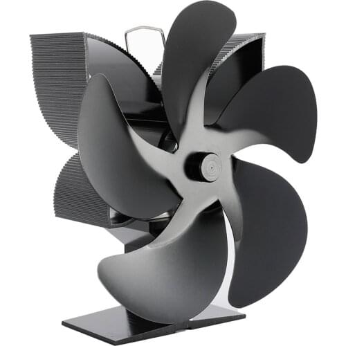 SF902S Black Thermal Power Fireplace Heater Five Blades Fireplace Heating Fan Safe Home Fireplace Fan Efficient Heat Distributi